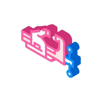 Bench vice isometric icon vector illustration Stock Illustration