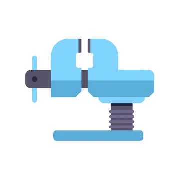 Bench vise clamp fixing tool in carpentry workshop 스톡 일러스트