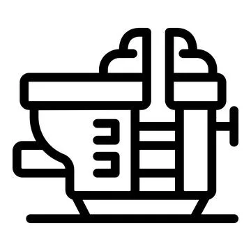 Bench vise gripping tool fixing material on workshop table Stock Illustration