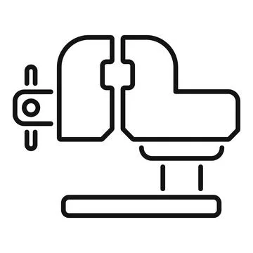 Bench vise line icon for workshop tools Stock Illustration