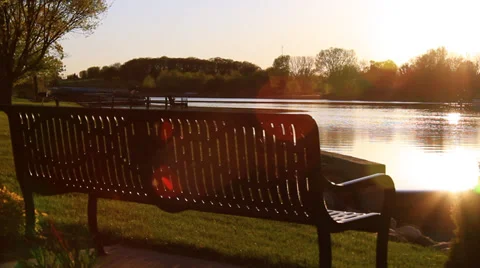 Bench by the Water Video stock 36637009
