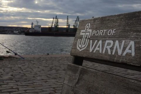 Bench with writings on it Stock Photos