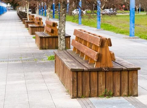 Benches in the boardwalk Stock Photos