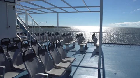 Benches On Ferry Boat Stock Footage 67474995