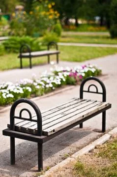 Benches in the park Stock Photos