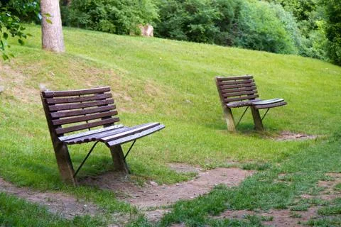 Benches in the park Stock Photos