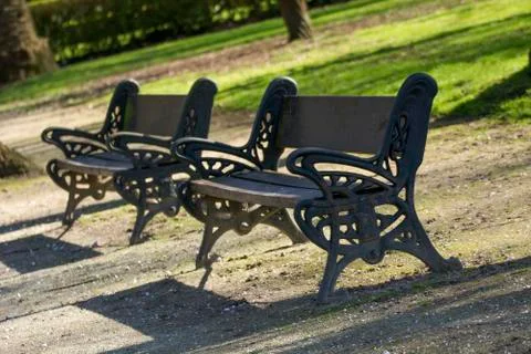 Benches in a park Stock Photos