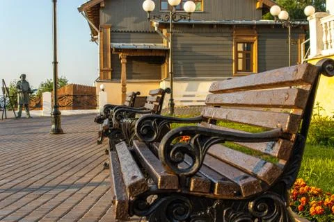 Benches in the park 스톡 사진