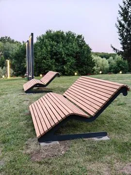 Benches in the park. Stock Photos