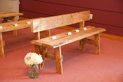 Benches at a wedding Stock Photos