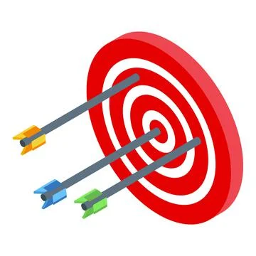 Benchmark arch target icon isometric vector. Performance indicator Stock Illustration