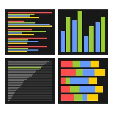 Benchmark Bars and Indicators Set. Vector Stock Illustration