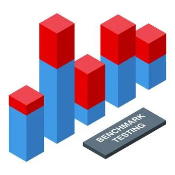 Benchmark graph bars icon isometric vector. Performance indicator Stock Illustration