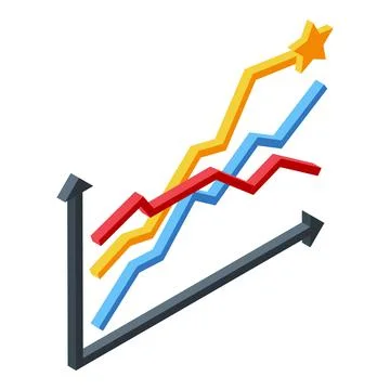 Benchmark graph chart icon isometric vector. Indicator performance Stock Illustration