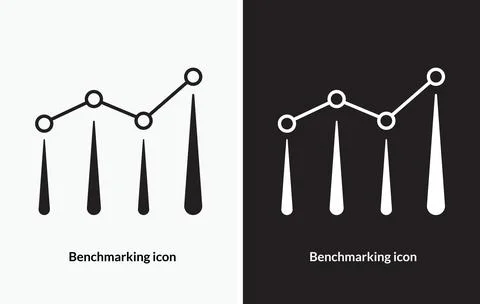 Benchmark measure icon in flat style design isolated on white background. Stock Illustration