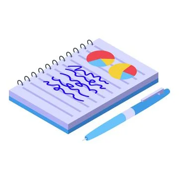 Benchmark notepad icon isometric vector. Business performance Stock Illustration