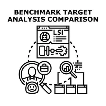 Benchmark target analysis comparison vector concept Stock Illustration
