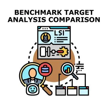 Benchmark target analysis comparison vector concept Stock Illustration