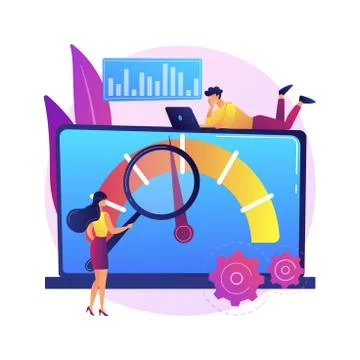 Benchmark testing abstract concept vector illustration. Stock Illustration