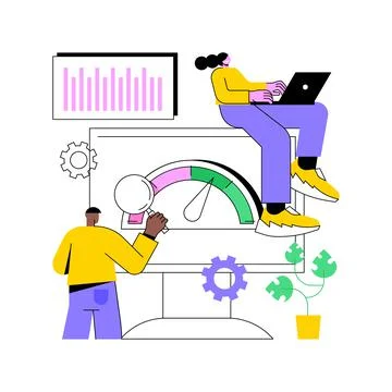 Benchmark testing abstract concept vector illustration. Stock Illustration