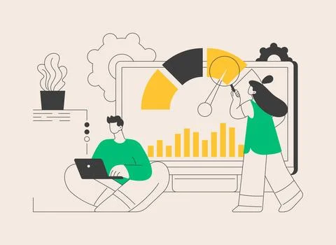 Benchmark testing abstract concept vector illustration. Illustrazione stock