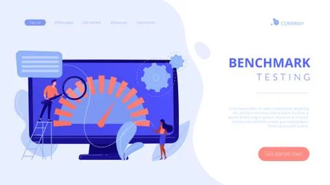 Benchmark testing concept landing page. Stock Illustration