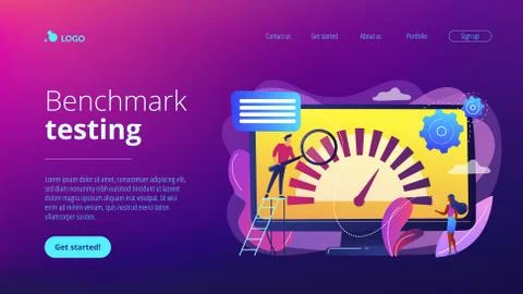 Benchmark testing concept landing page. Stock Illustration