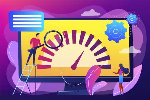 Benchmark testing concept vector illustration. Stock Illustration