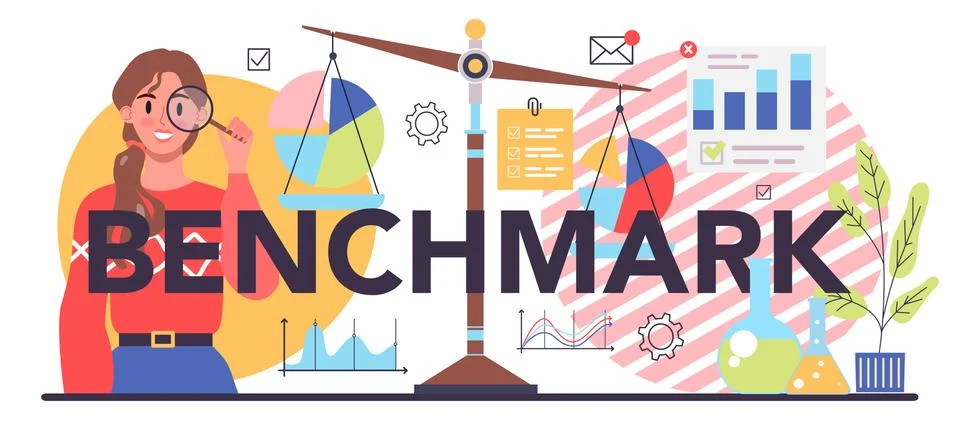 Benchmark typographic header. Idea of business development Stock Illustration