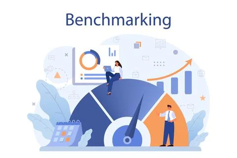 Benchmarking concept. Idea of business development and improvement. Stock Illustration