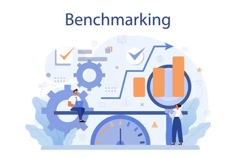 Benchmarking concept. Idea of business development and improvement. Stock Illustration