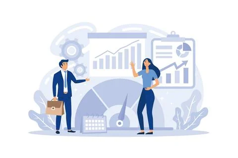 Benchmarking concept. Idea of business development and improvement. Compare.. Stock Illustration