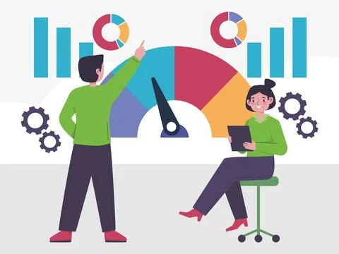 Benchmarking Concept Illustration Stock Illustration