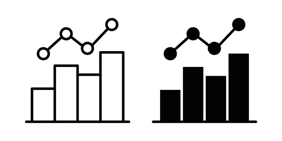 Benchmarking icon linear versions pack on white background Illustrazione stock
