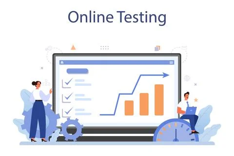 Benchmarking online service or platform. Idea of business Stock Illustration