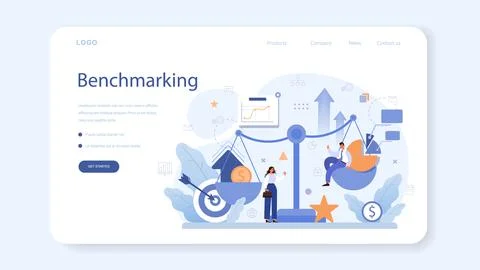 Benchmarking web banner or landing page. Idea of business Stock Illustration