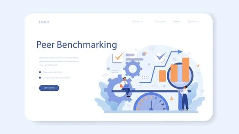 Benchmarking web banner or landing page. Idea of business Stock Illustration