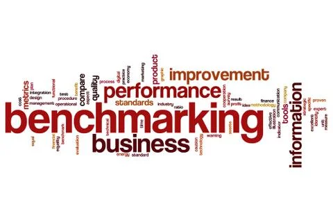 Benchmarking word cloud Stock Illustration