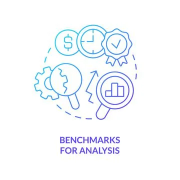 Benchmarks for analysis blue gradient concept icon 스톡 일러스트