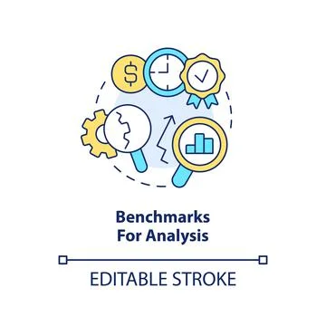 Benchmarks for analysis concept icon 스톡 일러스트