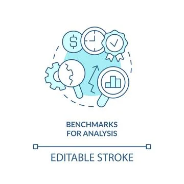 Benchmarks for analysis turquoise concept icon 스톡 일러스트