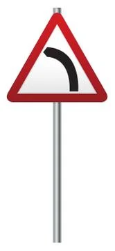 Bend Ahead Signpost Stock Illustration