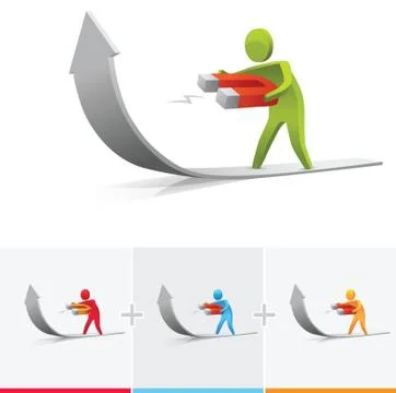 Bend the arrow sign upward Stock Illustration