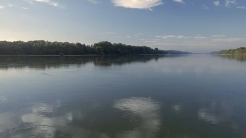 A bend in the Danube River in Hungary Stock Footage 116113168