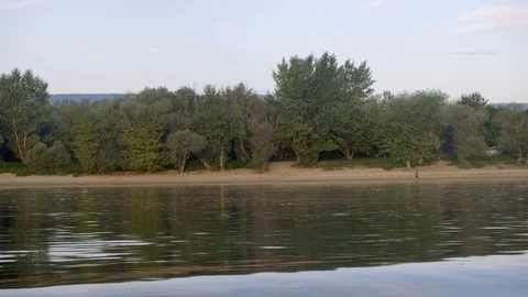 A bend in the Danube River in Hungary Stock Footage 116113429