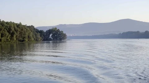 A bend in the Danube River in Hungary Stock Footage 116114031