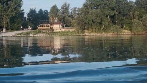 A bend in the Danube River in Hungary Stock Footage 116115814