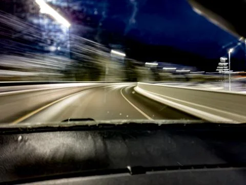 On a bend in the dark - Norway Stock Photos