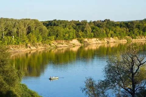 Bend of the Don River in the evening Stock Photos