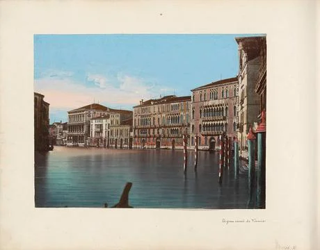Bend in the Grand Canal in Venice; El Gran Canal de Venecia. Part of trave... Stock Photos